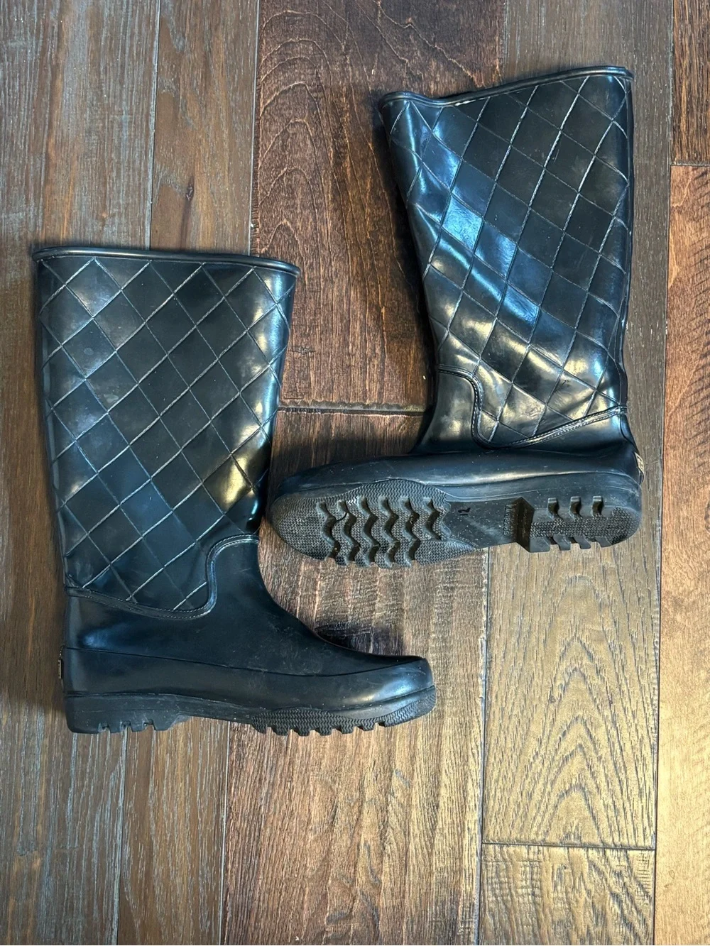 Sperry Top-Sider Pelican III Black Quilted Tall Rain Boots Women's Size 8